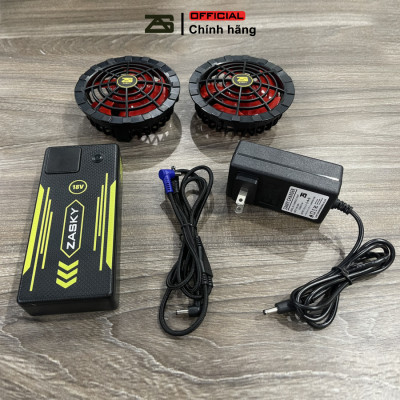[GIÁ TỐT] Bộ Phụ Kiện Áo Điều Hòa ZASKY Nhật Bản, Bộ Phụ Kiện Áo Điều Hòa Quạt Gió, Bộ PIN Quạt Sạc Dây Cáp, PIN 50.000mAh-18V Bảo Hành 12 Tháng