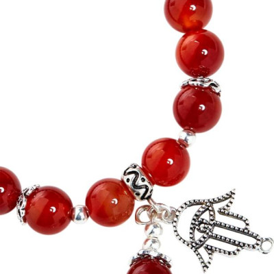 Vòng Tay Đá Mã Não Đỏ Mix Charm
 Ngọc Quý Gemstones VT7