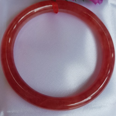 Vòng Cẩm Thạch Đỏ đẹp A 58mm x cọng 8mm màu đỏ tươi sáng bóng mượt đỏ là màu chiến thắng chuẩn hợp nữ mạng hỏa mạng thổ 55kg - 68kg đeo đẹp tay may mắn tốt sức khỏe công việc rực rỡ tài lộc ạ