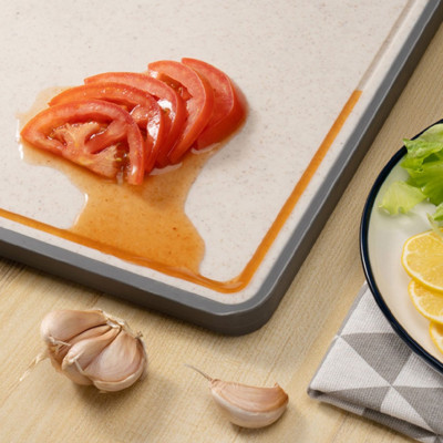 Thớt Inox 304 và nhựa lúa mạch 2 mặt kháng khuẩn cao cấp GE-0235 kích thước 40.5 x 28cm