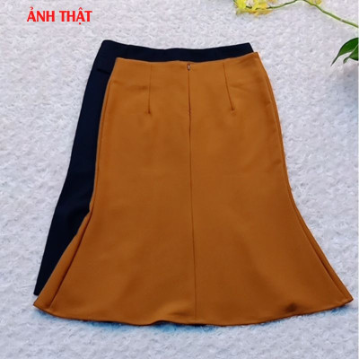 Chân Váy Công Sở Dáng Váy Chữ A Dài Qua Gối Chất Vải Kai Thun Co Giãn CV0084