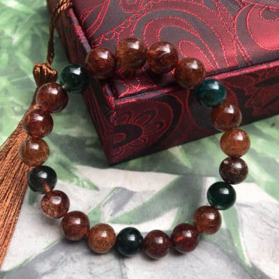 VÒNG THẠCH ANH TÓC TAM TÀI LOẠI BÓNG ĐẸP  SIZE VÒNG 9LY MANG MAY MẮN TÀI LỘC CHO GIA CHỦ 100% ĐÁ THIÊN NHIÊN