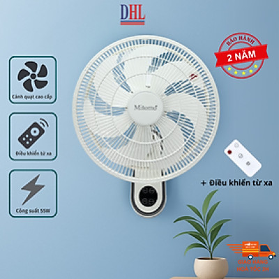 Quạt treo tường FTT-60AEC-D39W có remote, công suất 60W, hẹn giờ thông minh lên đến 12 tiếng - hàng chính hãng Bảo hành 2 năm