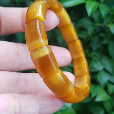 ️️Vòng nữ đá mắt hổ bản khúc đẹp vàng tươi tự nhiên Size vòng freesize tầm Ni 53mm x cao 10mm x dầy 7mm Hợp mệnh kim mệnh thổ mệnh Thủy đeo may mắn xinh đẹp ạ