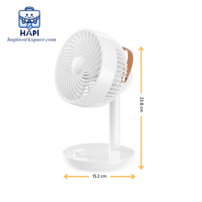 Quạt Mini Tích Điện hàng chính hãng WiWU FAN MATE Wi-FS013: Tự động xoay 120 độ, 4 cấp gió, chế độ hẹn giờ