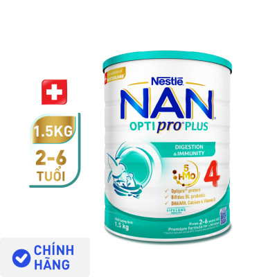 [Tặng Bình nước tuần lộc] Bộ 2 lon Sữa bột Nestlé NAN OPTIPRO PLUS 4 800g/lon với 5HMO Giúp tiêu hóa tốt + Tăng cường đề kháng - Bé 2-6 tuổi