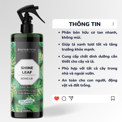 Combo phân bón toàn diện MONROVIA hữu cơ giúp cây khỏe, lá xanh mướt cho cây cảnh, dung tích 1.5l