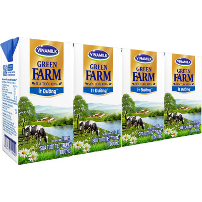 Thùng 48 hộp Tươi Tiệt Trùng Vinamilk Green Farm rất ít đường 110ml