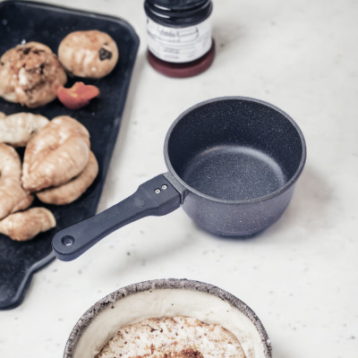 Quánh Đá Đáy Từ Bennix Terra, Nồi Đá Từ Cán Dài Chống Dính Size 16cm- Hàng Chính Hãng