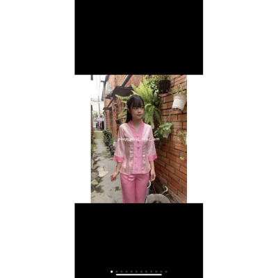 Đồ Lam Đi Chùa - áo lam - đồ phật tử - bộ bà lai vải gấm