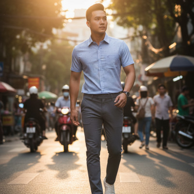 Áo sơ mi tay ngắn Khatoco (size S->5XL)