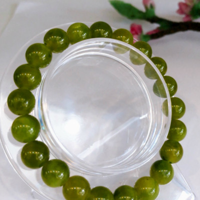 Vòng tay chuỗi hạt ngọc serpentine cho nữ màu xanh cho mệnh Hỏa và Mộc