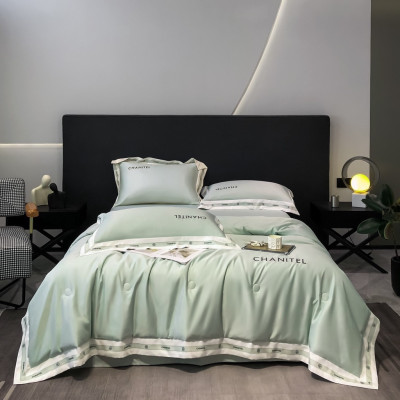 Bộ chăn chần ga gối phi lụa chanitel ( gồm 1 chăn chần 1 ga 2 vỏ gối đầu ) đủ các kích thước