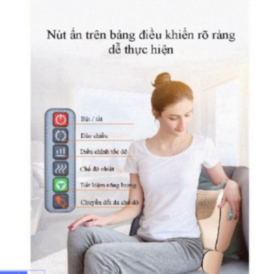 ( Loại 1) Gối massage cổ vai gáy, máy massage hồng ngoại 20 bi cao cấp hỗ trợ mát xa toàn thân