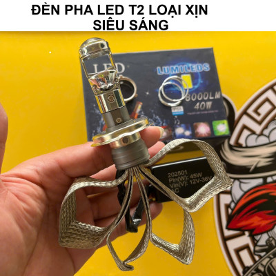 Mẫu Đèn Pha LED Bi Cầu T2 Cao Cấp – Siêu Sáng Lắp Xe Máy Ô Tô Dễ Dàng, Không Cần Độ Chế