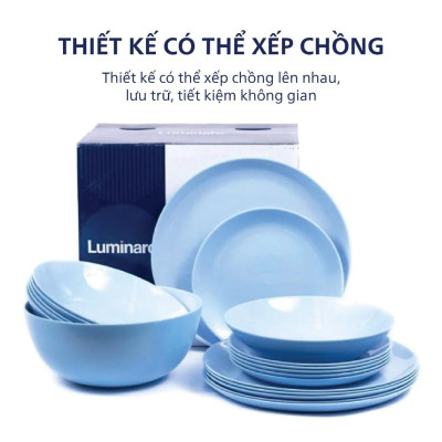 Bát tô canh thủy tinh Luminarc Diwali màu xanh dương 21cm P2614 | Hàng chính hãng