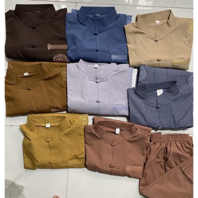 ĐỒ LAM ĐI CHÙA  Lãnh Tụ Thêu Túi Tay Dài