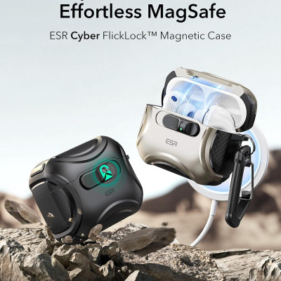 Bao Case cho Airpods Pro 3 (2025) ESR Cyber FlickLock Magnetic Case - Hàng chính hãng