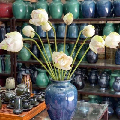 Lọ hoa dáng chum số 2 gốm sứ Bát Tràng cao cấp