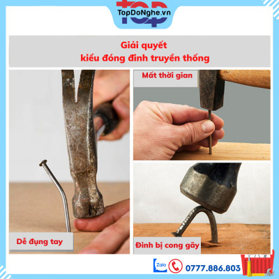 Dụng cụ hỗ trợ đóng đinh bê tông tự động ST15 ST18 tặng kèm hộp đinh, Búa đóng đinh tiện lợi cho dân kỹ thuật