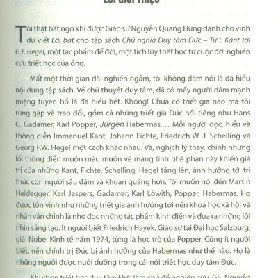 Chủ Nghĩa Duy Tâm Đức - Từ I.Kant Tới G.W.F Hegel (Tủ Sách Khoa Học, Giáo Trình KHXH & NV)