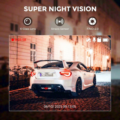 Camera Hành Trình Q3 2K QHD IPS 3.0 Inch 30fps 32GB Night Vision Vỏ Nhôm Nguyên Khối Quay Phim Cực Nét