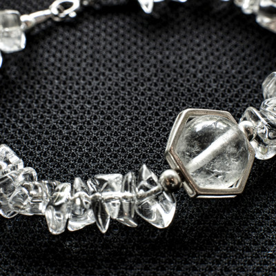 Vòng Tay Phong Thủy Thạch Anh Trắng Thiên Nhiên Mix Bạc 925 Cho Mạng Kim Thủy, Món Qùa Trang Sức  Phong Thủy May Mắn Ý Nghĩa  VK103 