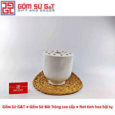 Lọ hoa dáng đài sen Gốm Sứ G&T