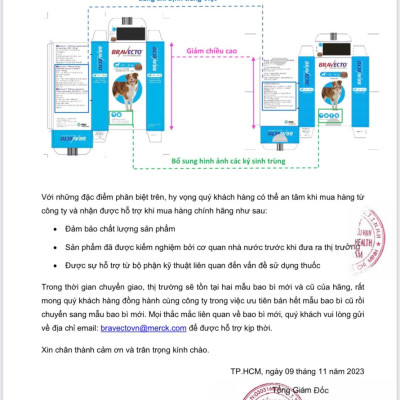 Bravecto diệt ghẻ, ve rận, bọ chét (chó 10 - 20kg)