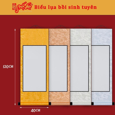 Biểu lụa bồi giấy xuyến dùng viết thư pháp, vẽ tranh thuỷ mặc khổ lớn, nhiều màu sắc & kích cỡ