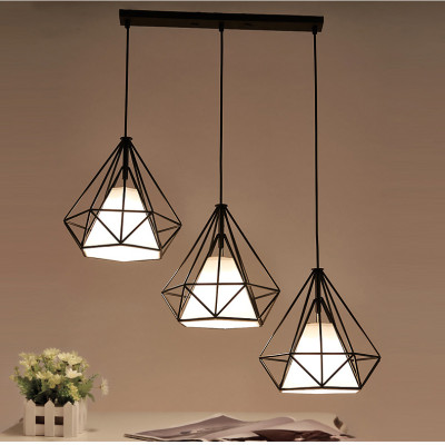 Bộ 3 đèn thả treo trần KIM CƯƠNG độc đáo - kèm bóng LED và đế ốp trần