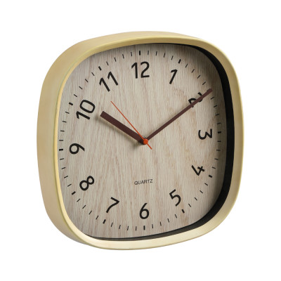 Đồng Hồ Treo Tường Nhựa CARA Màu Gỗ Tự Nhiên W29.8xD5.1xH29.8 Cm|Index Living Mall|Nội Thất Thái Lan