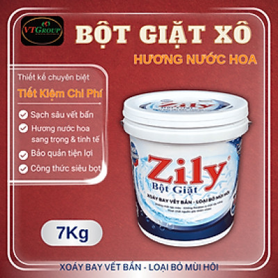 Bột Giặt Zily Xô 7Kg Hương Nước Hoa - Tặng 1 Dây Xả Vải Zily 10 Gói