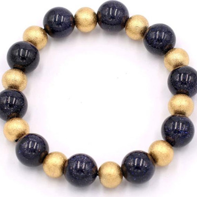 Vòng chuỗi đeo tay - đá lam sa 10 ly VLSHVT1 - vòng tay phong thủy