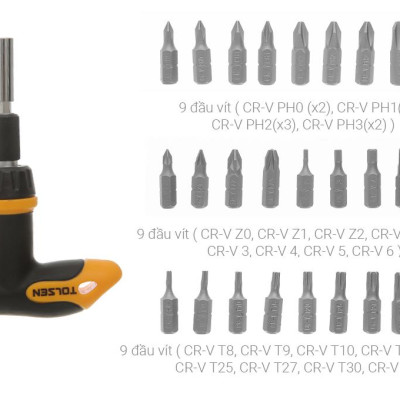 BỘ VÍT TÍP 41 MÓN TOLSEN 20036 - HÀNG CHÍNH HÃNG