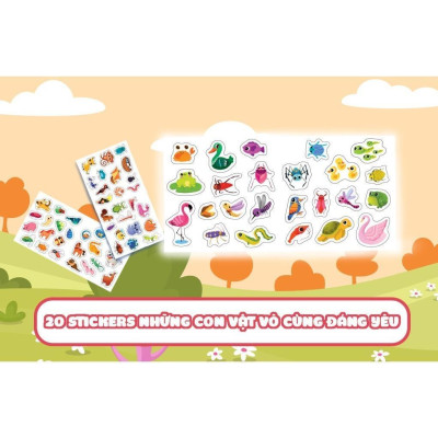 Sách - Cuộc Phiêu Lưu Của Mèo Tí Hon Trong Vườn - 20 Stickers Con Vật Đáng Yêu - Megabook