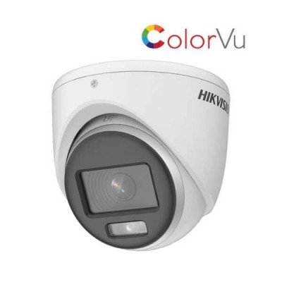 Camera HDTVI ColorVu 2MP HIKVISION DS-2CE70DF0T-PF có màu, hỗ trợ đèn ánh sáng trắng 20m - Hàng chính hãng