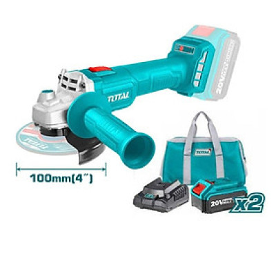 MÁY MÀI GÓC DÙNG PIN LITHIUM 20V (2 pin 4.0Ah và 1 sạc) TOTAL TAGLI201072 - HÀNG CHÍNH HÃNG