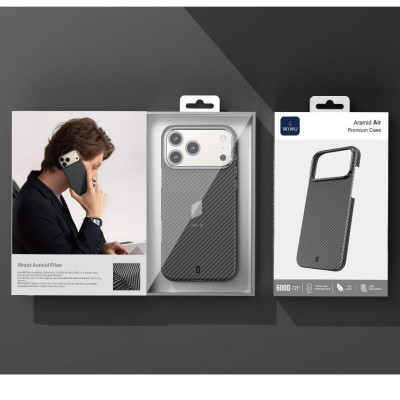 Ốp Lưng cho iPhone 17 Pro Max Wiwu Aramid Air Siêu Mỏng Nhẹ Chống Sốc Hỗ Trợ Sạc Không Dây Magnetic