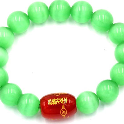 Chuỗi tay đá mắt mèo xanh 12 ly Thái tuế phù DTTH36