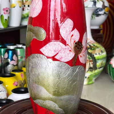 Lọ hoa khảm trứng gốm sứ Bát Tràng