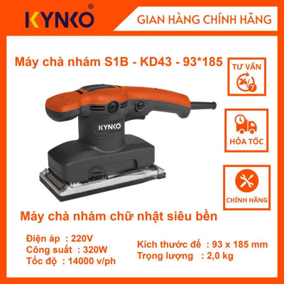 Máy chà nhám chữ nhật cầm tay chính hãng Kynko S1B- KD43 -93*185 siêu bền giá tốt