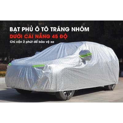 Bạt phủ che ô tô xe hơi - Bạt trùm xe ô tô 3 lớp tráng nhôm chống xước, chống nắng, chống mưa, chống cháy bảo vệ xe.