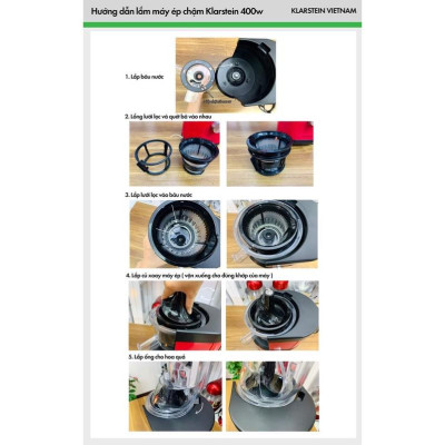 MÁY ÉP CHẬM 400W KLARSTEIN FRUITBERRY 10029378 - Hàng Chính Hãng 