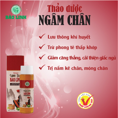 Nước Ngâm Chân Thảo Dược Bảo Linh 70ml  chiết xuất thảo dược,dùng siêu tiết kiệm, Dưỡng da chân, Khử mùi hôi chân, Lưu thông khí huyết