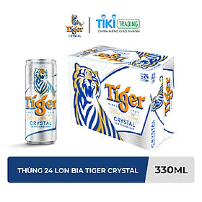 Thùng 24 lon bia Tiger Crystal (330ml/lon)