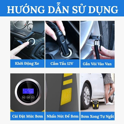 Máy Bơm Lốp Ô Tô, Xe Máy Tự Ngắt Thông Minh – Đồng Hồ Áp Suất Số, Bơm Cực Nhanh, Chất Lượng Cao Cấp, ĐÈN TRANG TRÍ , ĐỒNG HỒ TREO TƯỜNG