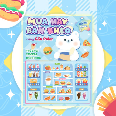 Mua hay bán khéo cùng gấu Polar đồ ăn nhanh (Hơn 60 stickers)