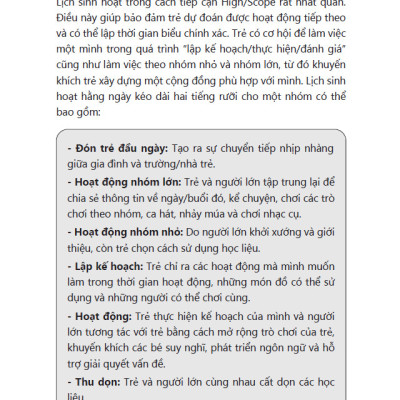 Sách Cẩm nang giáo dục mầm non theo cách tiếp cận High/Scope