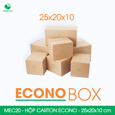 MEC20 - 25x20x10 cm - Combo 60 thùng hộp carton trơn siêu tiết kiệm ECONO